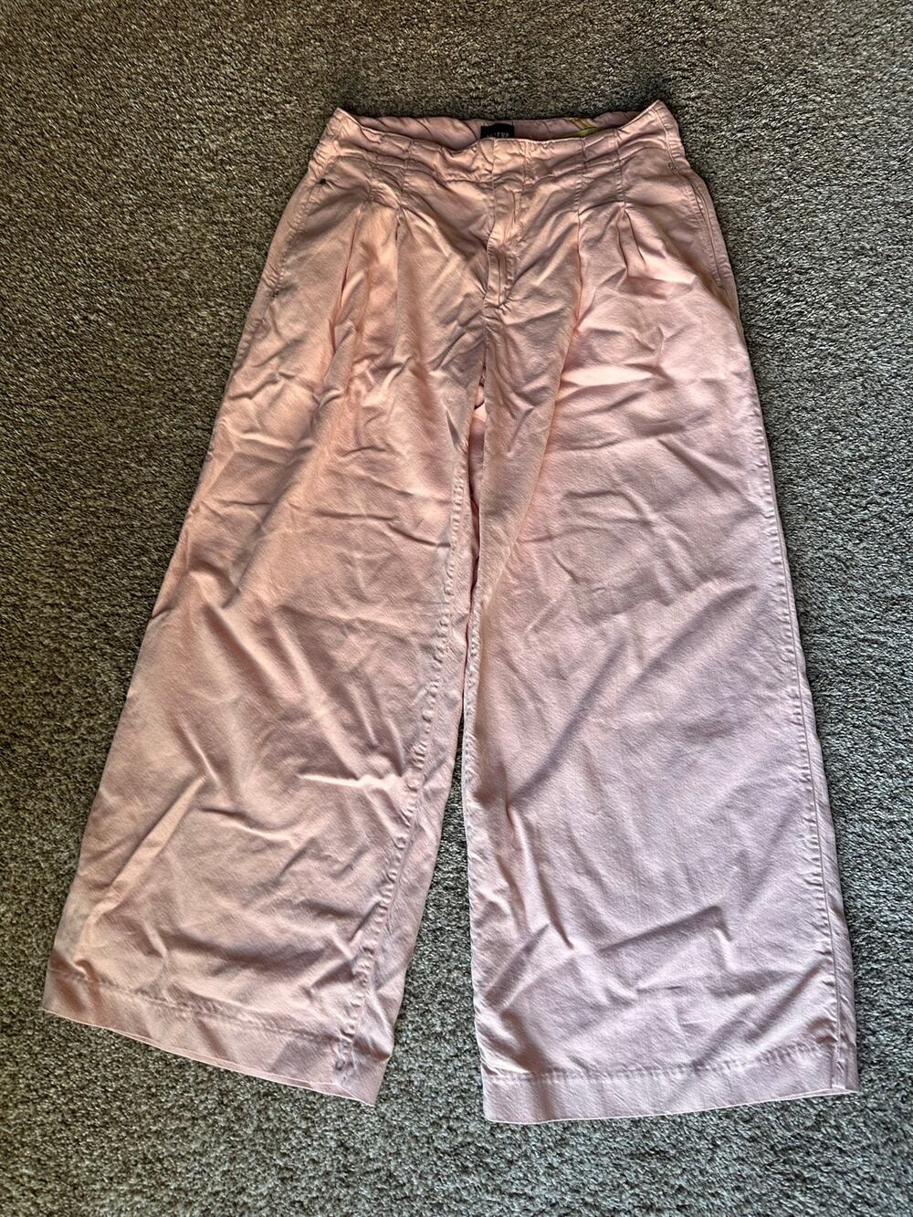MAEVE Anthropology Light Peachy/Pink Denim Pleated Lightweight Trousers Size 30